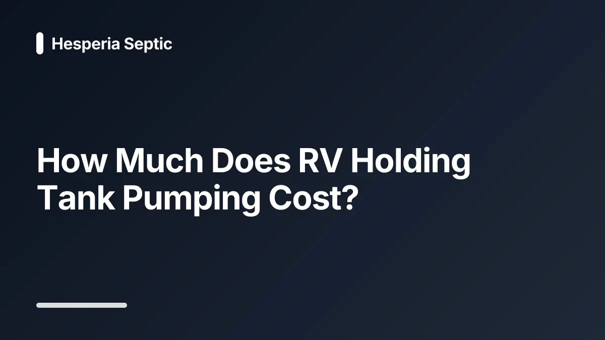 how much does rv holding tank pumping cost