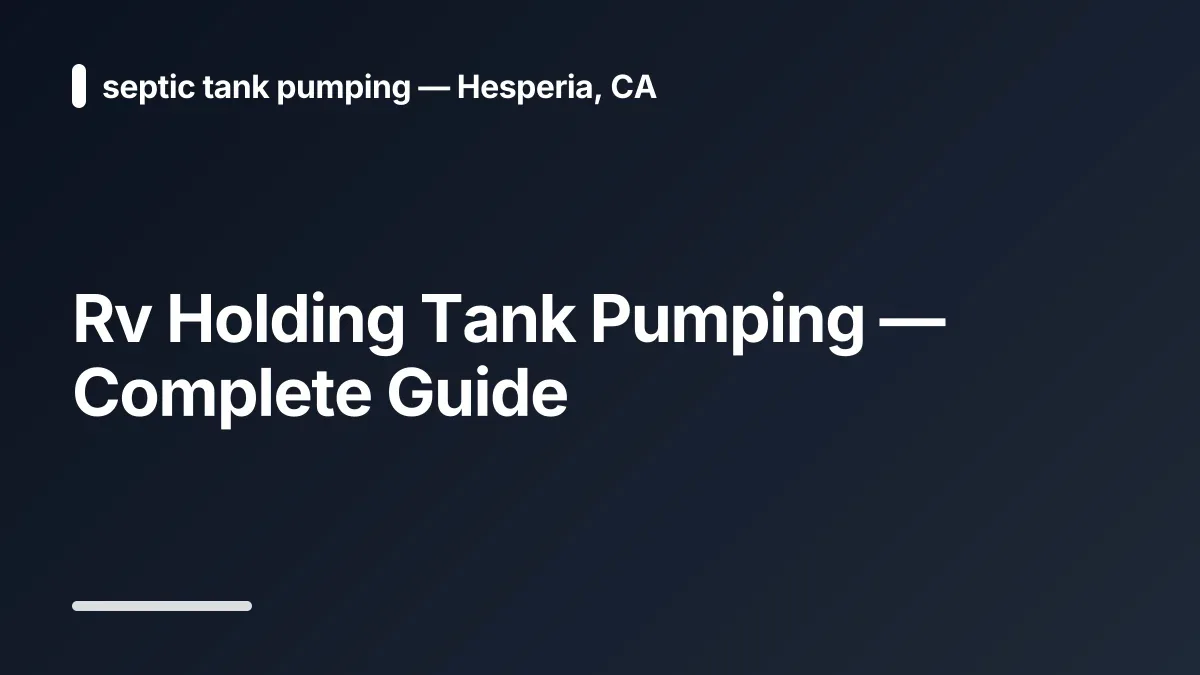 mobile RV tank pump out High Desert