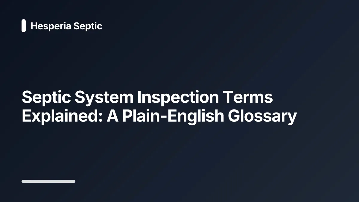 septic system inspection glossary