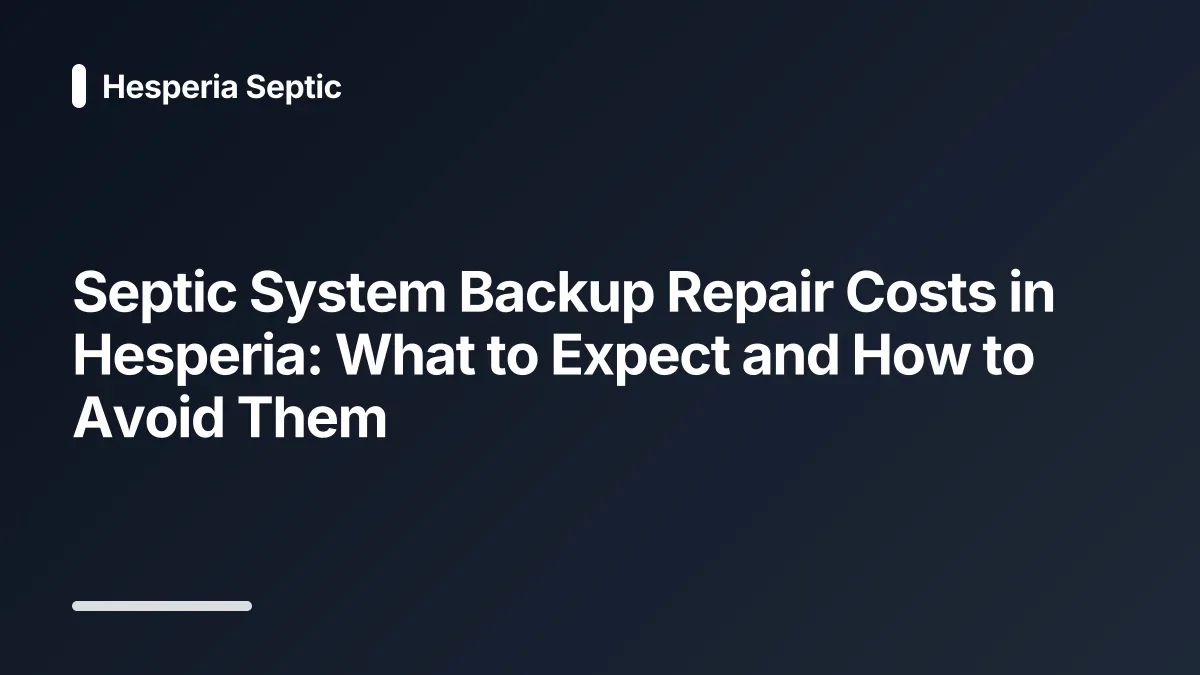 septic backup repair cost