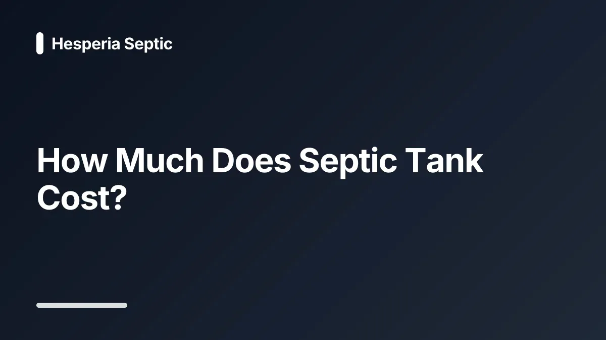 septic tank cost