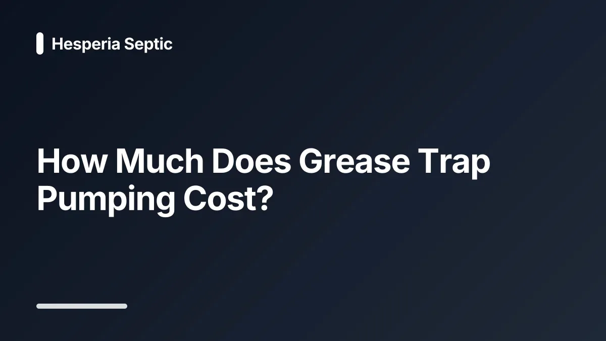 grease trap installation cost